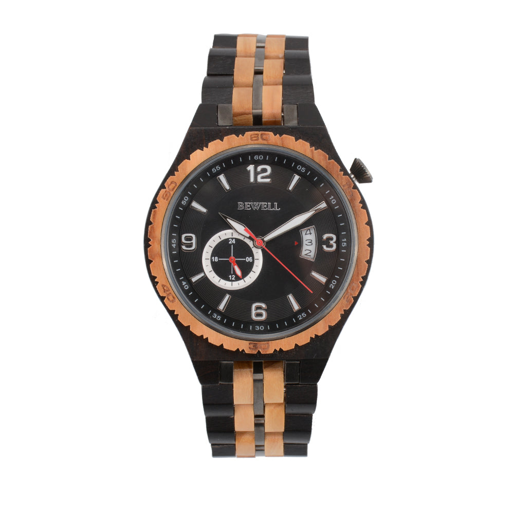 Automatic Mechanical Wood and Stainless Steel Watch