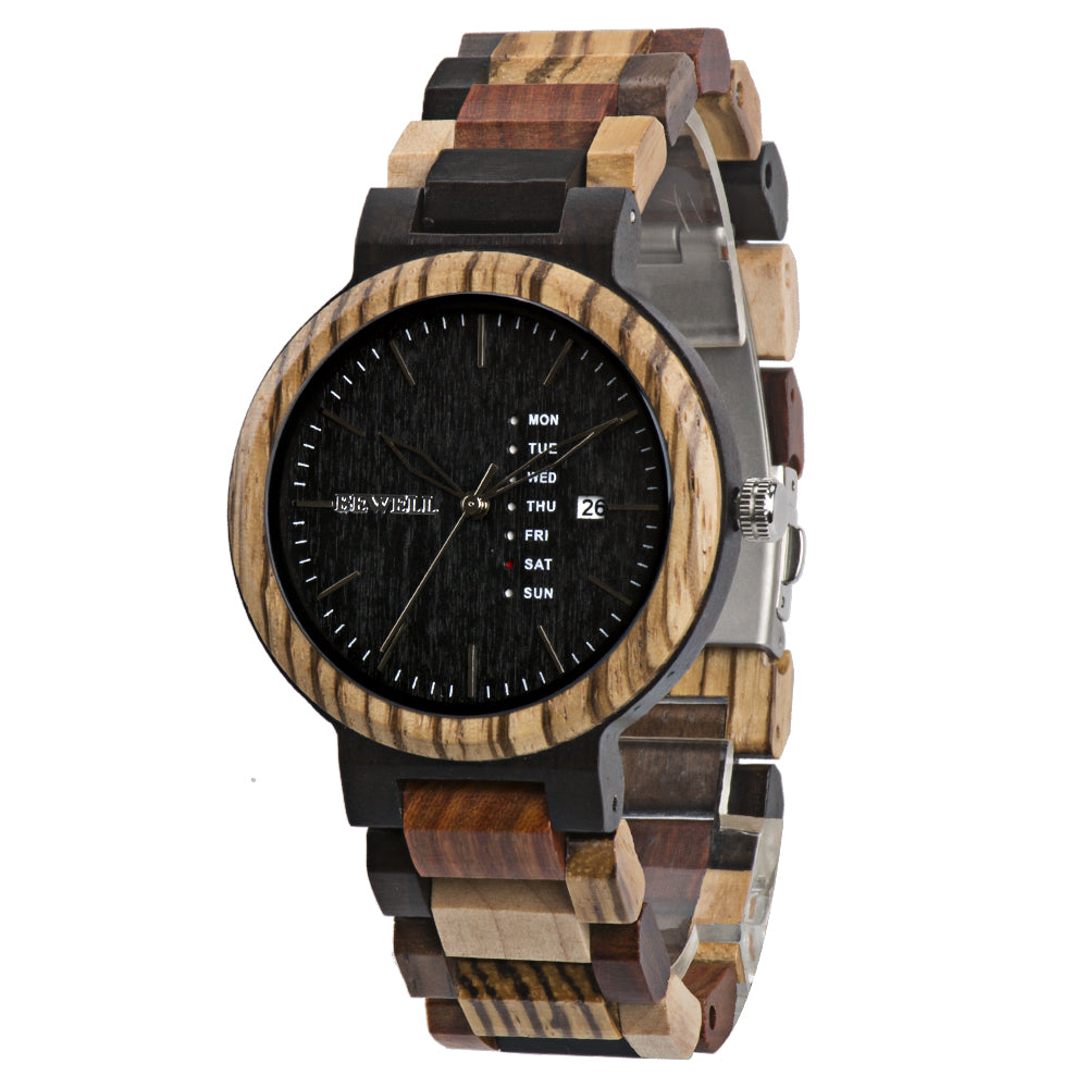Minimalist Dual-Calendar Colorful Wooden Watch