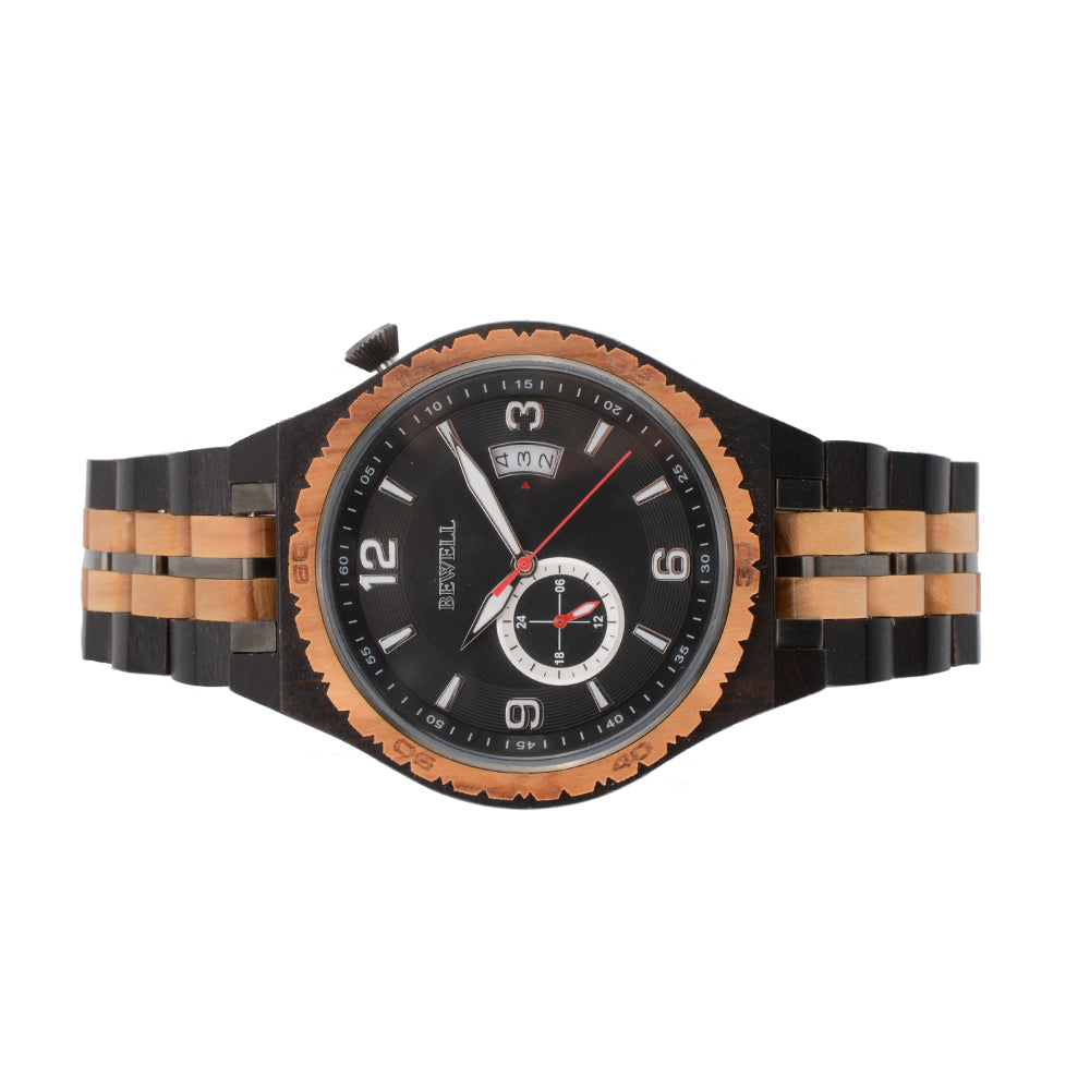 Automatic Mechanical Wood and Stainless Steel Watch