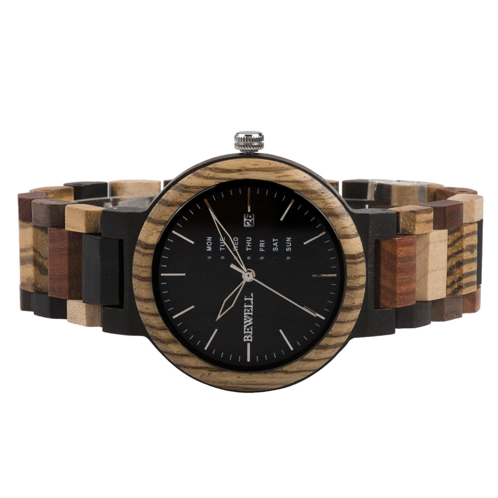 Minimalist Dual-Calendar Colorful Wooden Watch