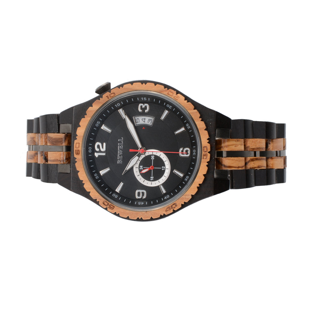 Automatic Mechanical Wood and Stainless Steel Watch