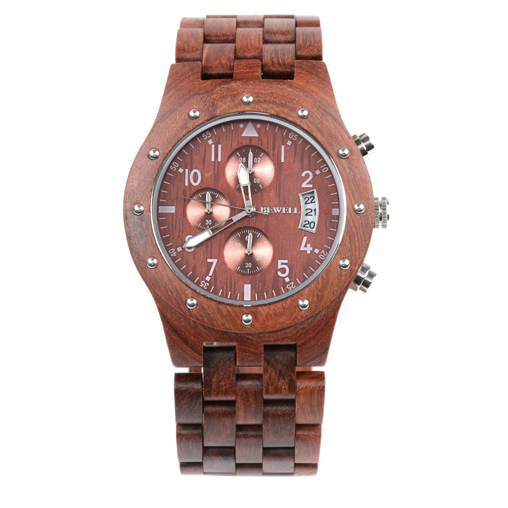 Riveted Multi-Function Wooden Watch