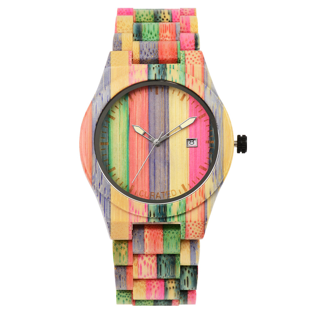 Colorful Bamboo Quartz Watch