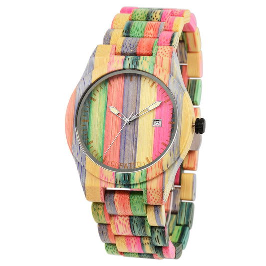 Colorful Bamboo Quartz Watch