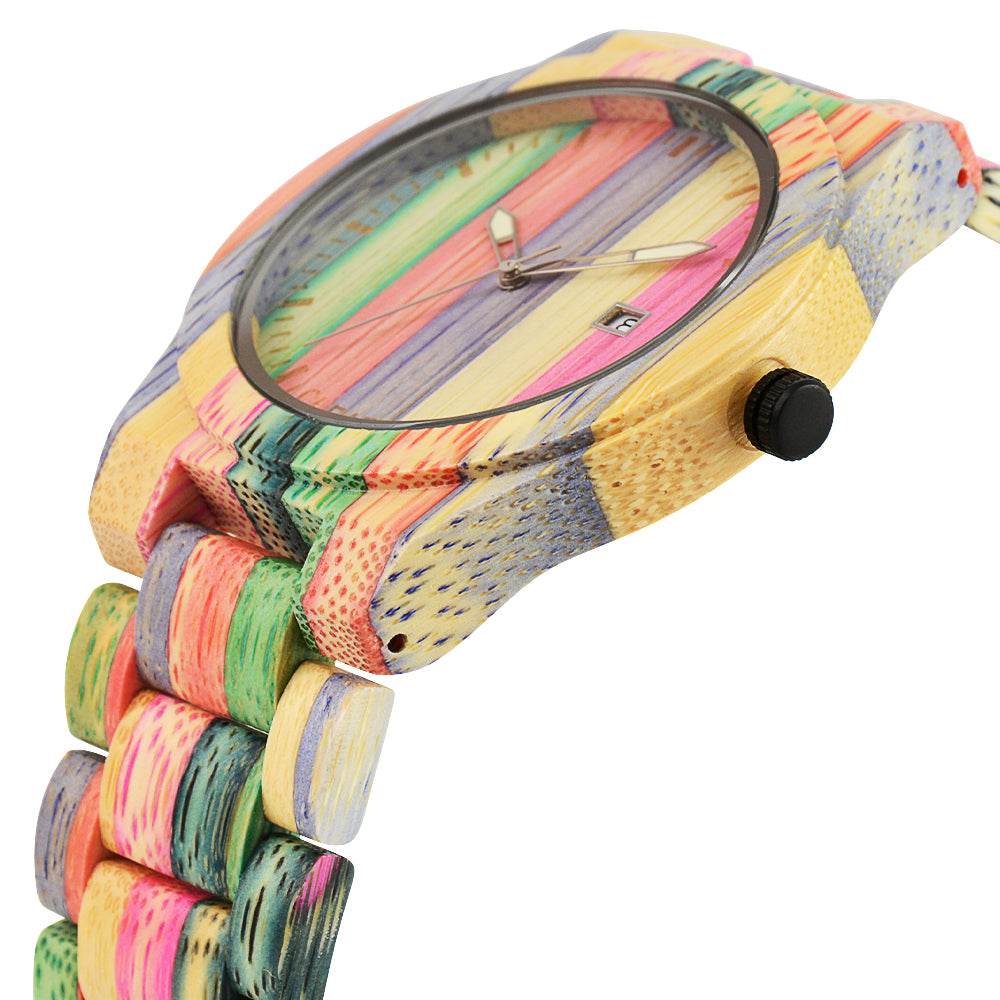 Colorful Bamboo Quartz Watch