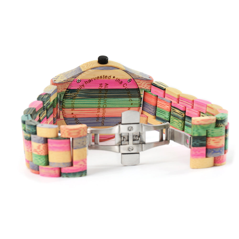 Colorful Bamboo Quartz Watch