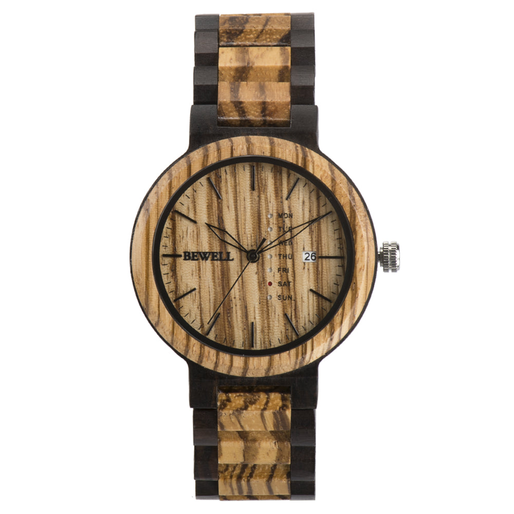 Minimalist Dual-Calendar Colorful Wooden Watch