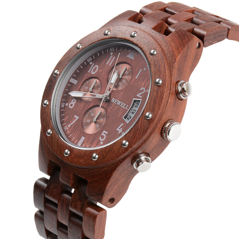 Riveted Multi-Function Wooden Watch
