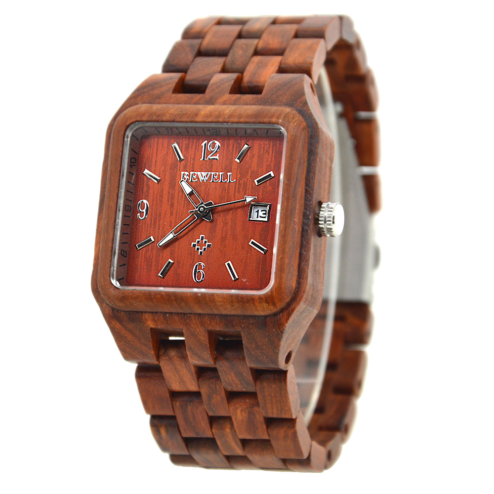 Square Solid Wood Watch