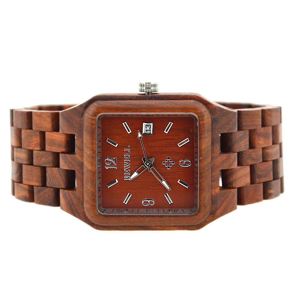 Square Solid Wood Watch
