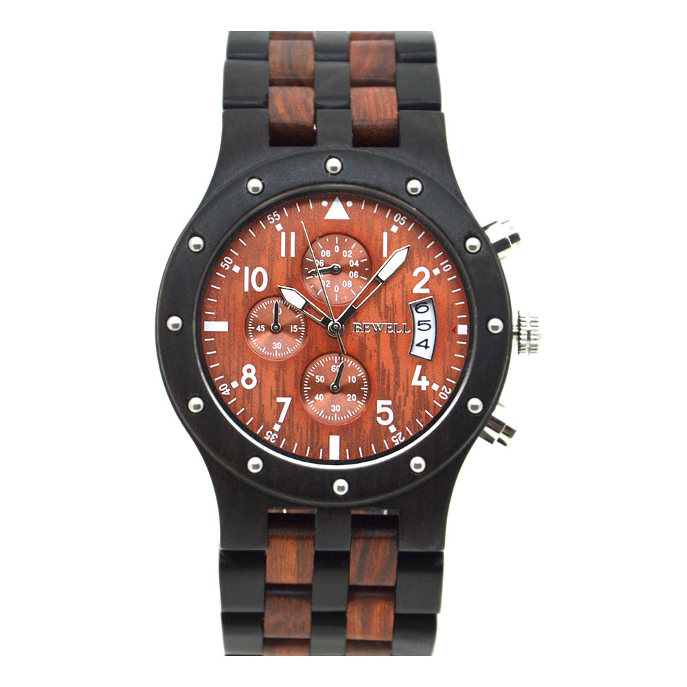 Riveted Multi-Function Wooden Watch