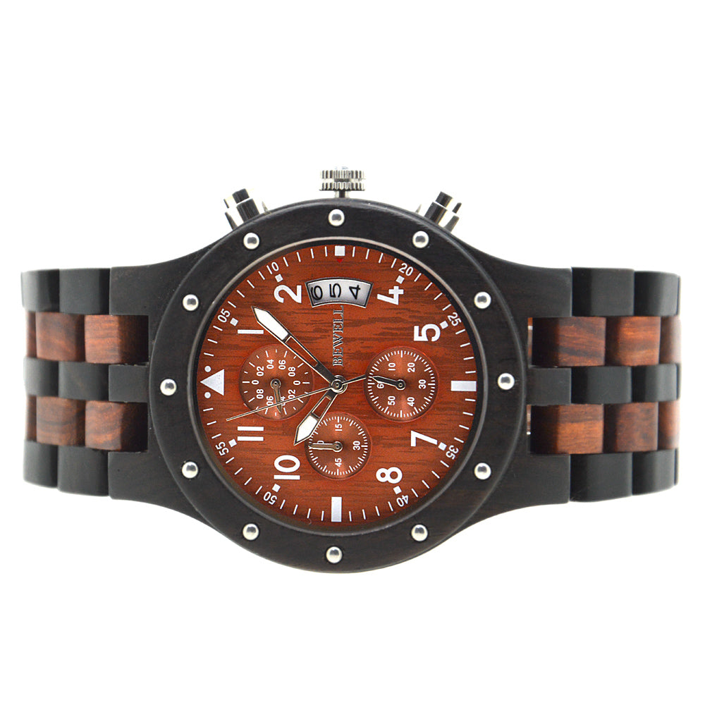 Riveted Multi-Function Wooden Watch
