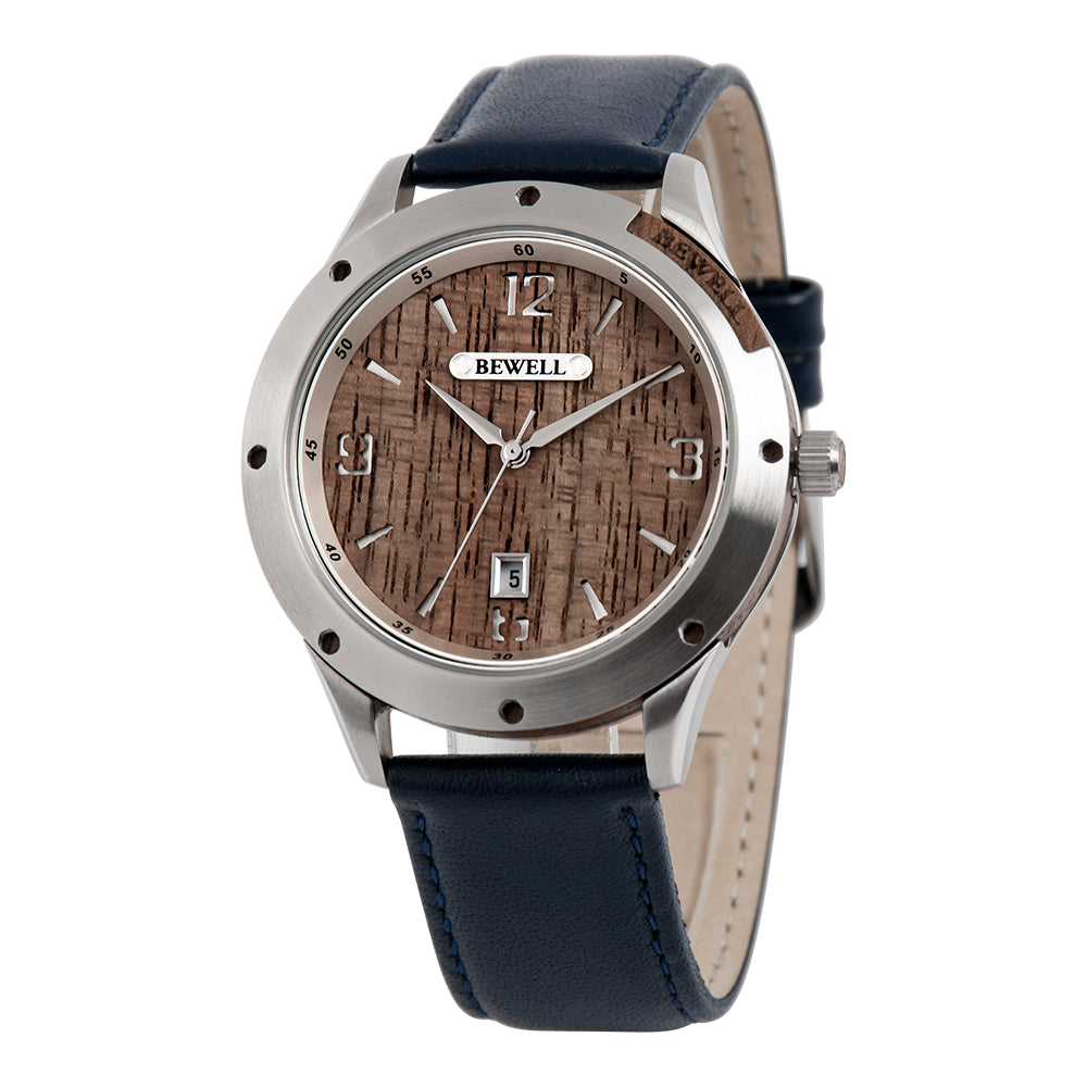 Stylish Wood and Stainless Steel Watch