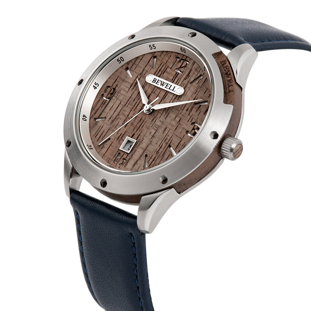 Stylish Wood and Stainless Steel Watch