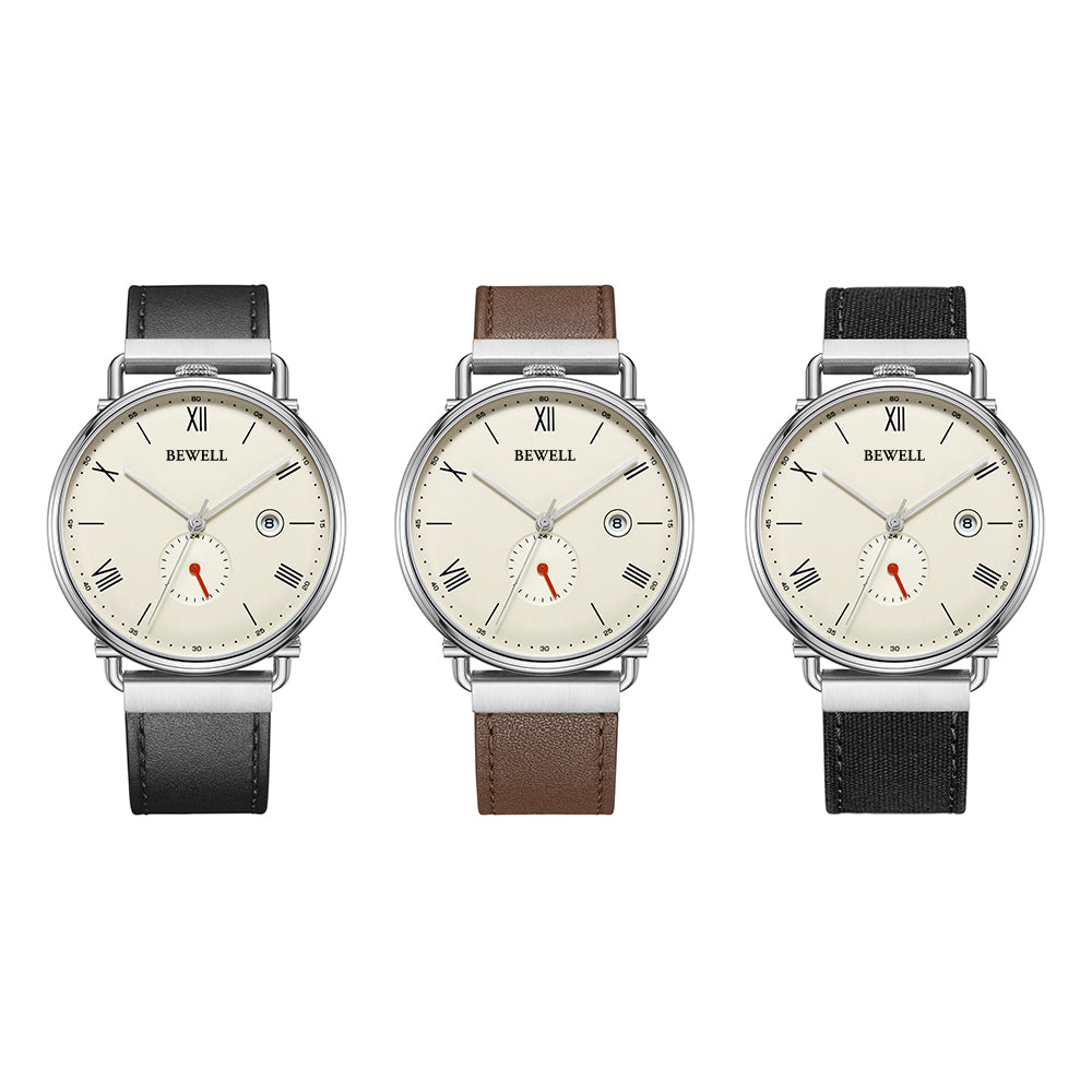 Minimalist Beige Stainless Steel Watch