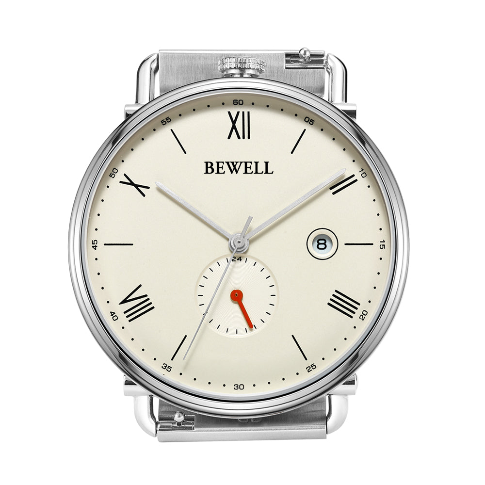 Minimalist Beige Stainless Steel Watch
