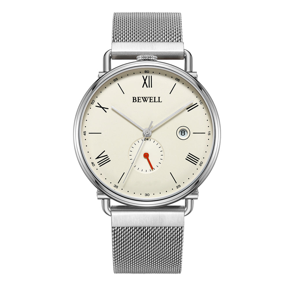 Minimalist Beige Stainless Steel Watch