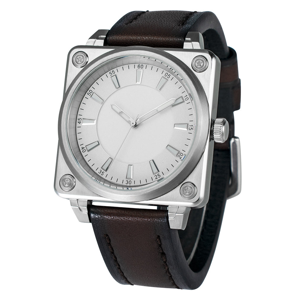 Square Minimalist Quartz Stainless Steel Watch