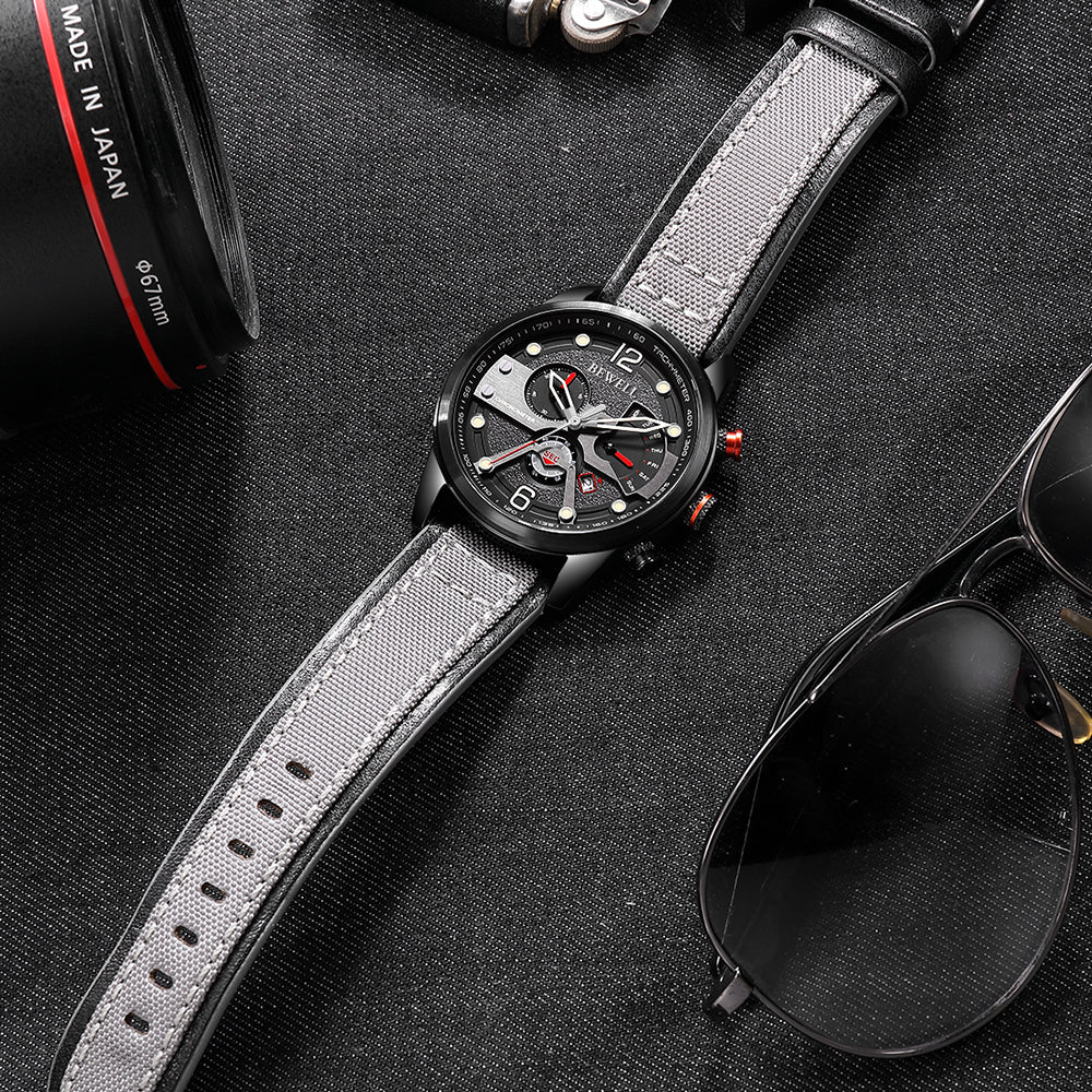 Multifunction Quartz Watch with Stainless Steel Case