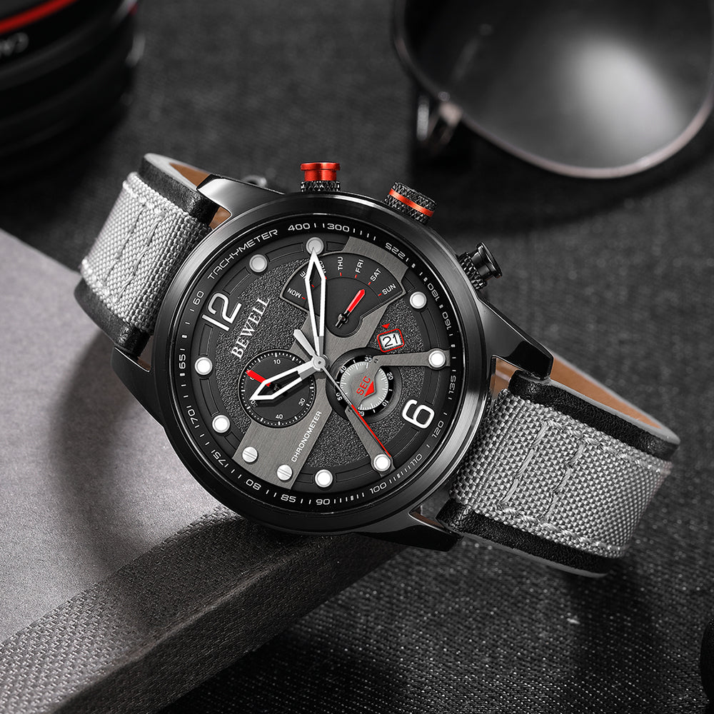 Multifunction Quartz Watch with Stainless Steel Case