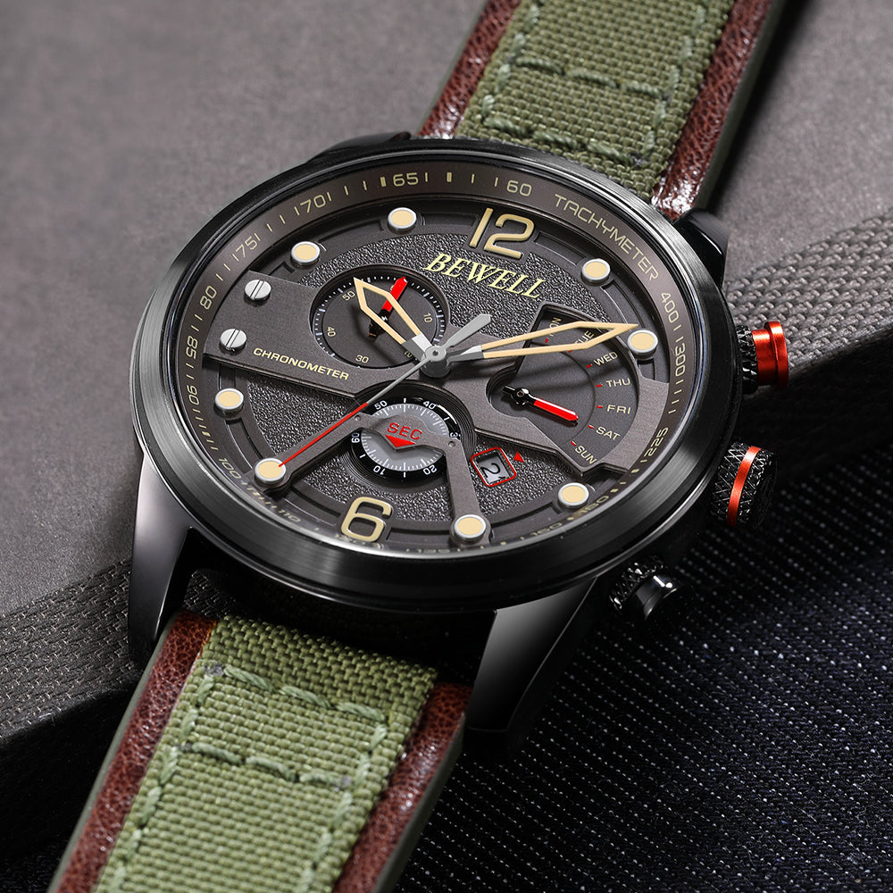 Multifunction Quartz Watch with Stainless Steel Case