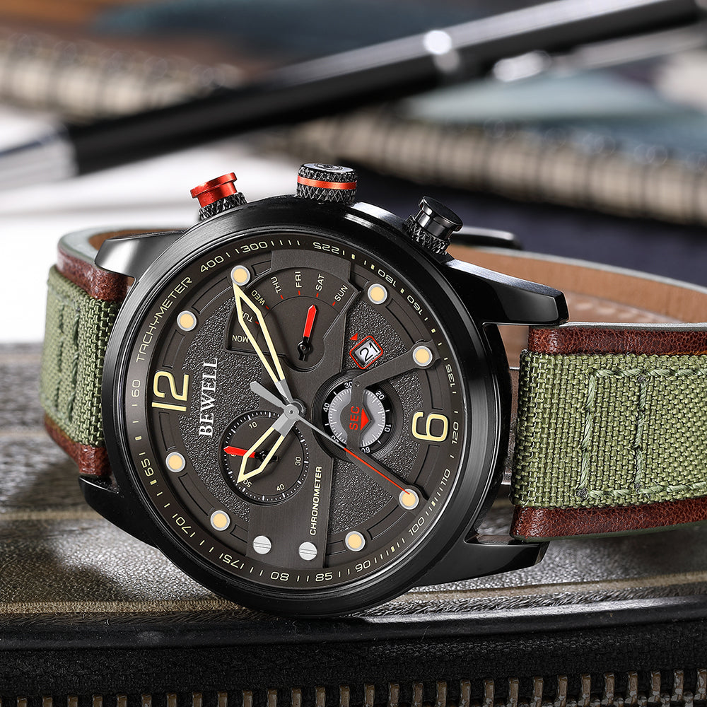 Multifunction Quartz Watch with Stainless Steel Case