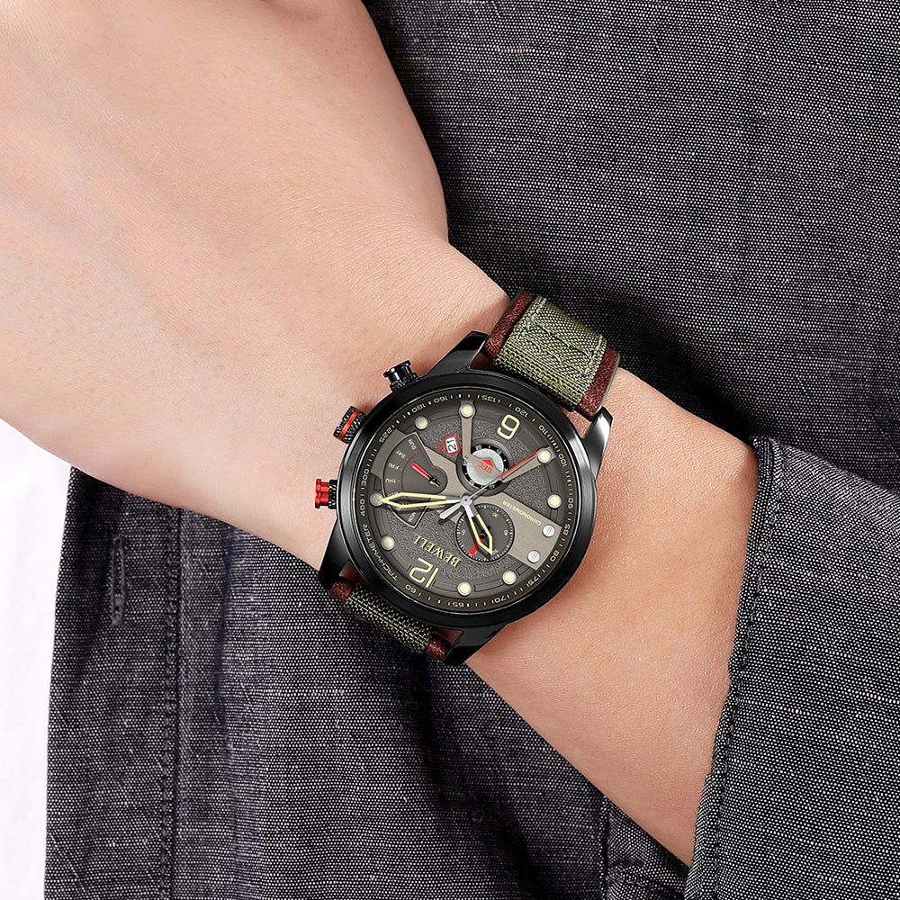 Multifunction Quartz Watch with Stainless Steel Case