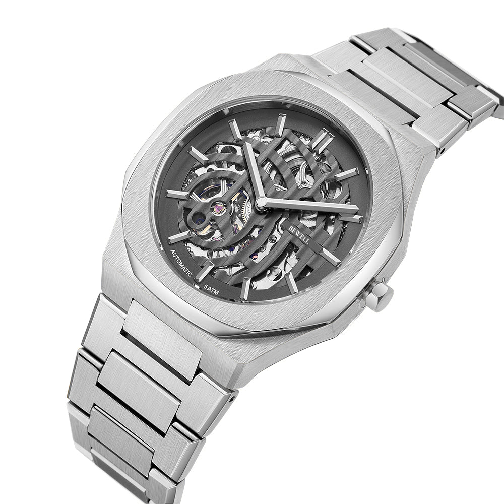 Skeleton Dial and 316L Stainless Steel Case Mechanical Watch
