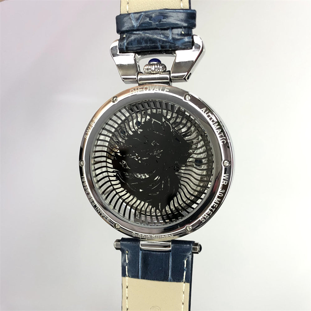 Moon Phase Mechanical Watch with Skeleton Dial