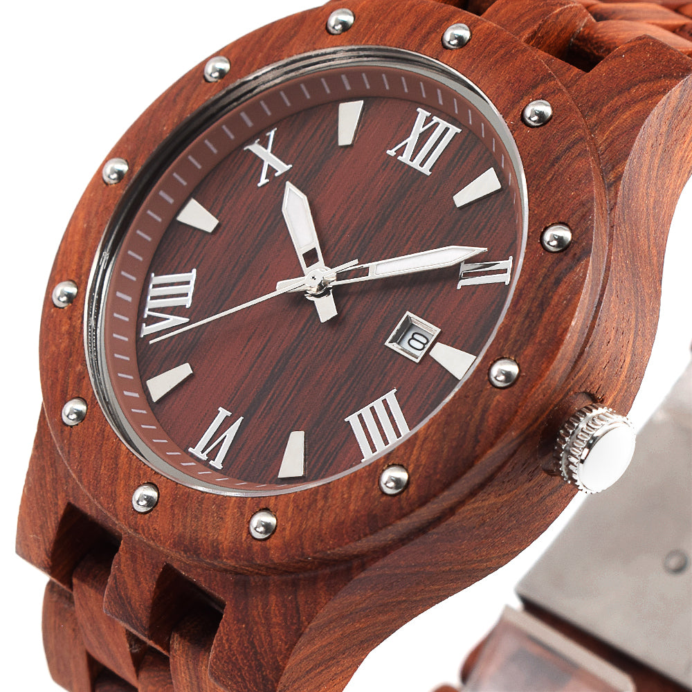 Riveted Multi-Function Wooden Watch