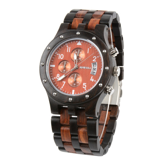Riveted Multi-Function Wooden Watch