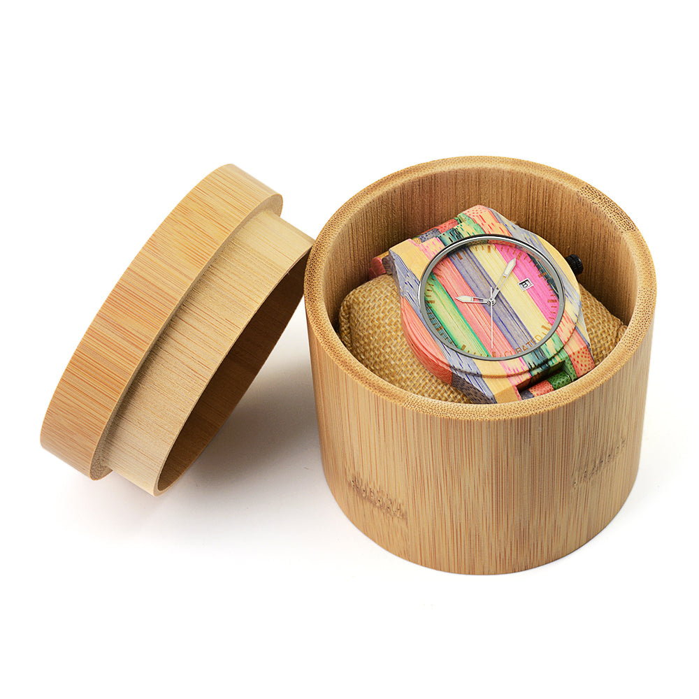 Colorful Bamboo Quartz Watch
