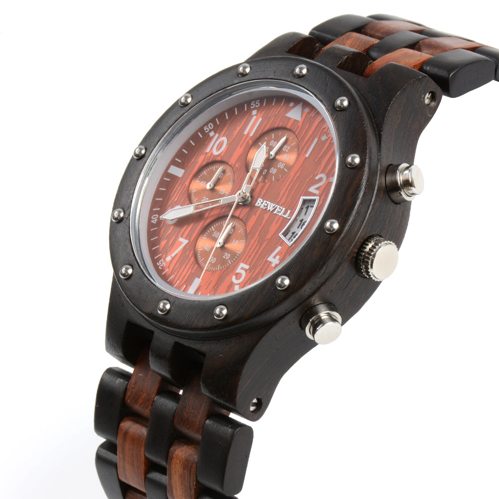 Riveted Multi-Function Wooden Watch