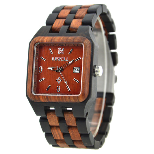 Square Solid Wood Watch
