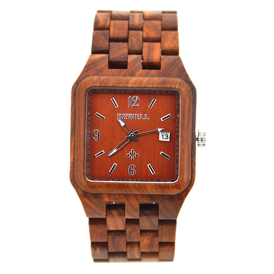 Square Solid Wood Watch
