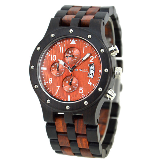 Riveted Multi-Function Wooden Watch
