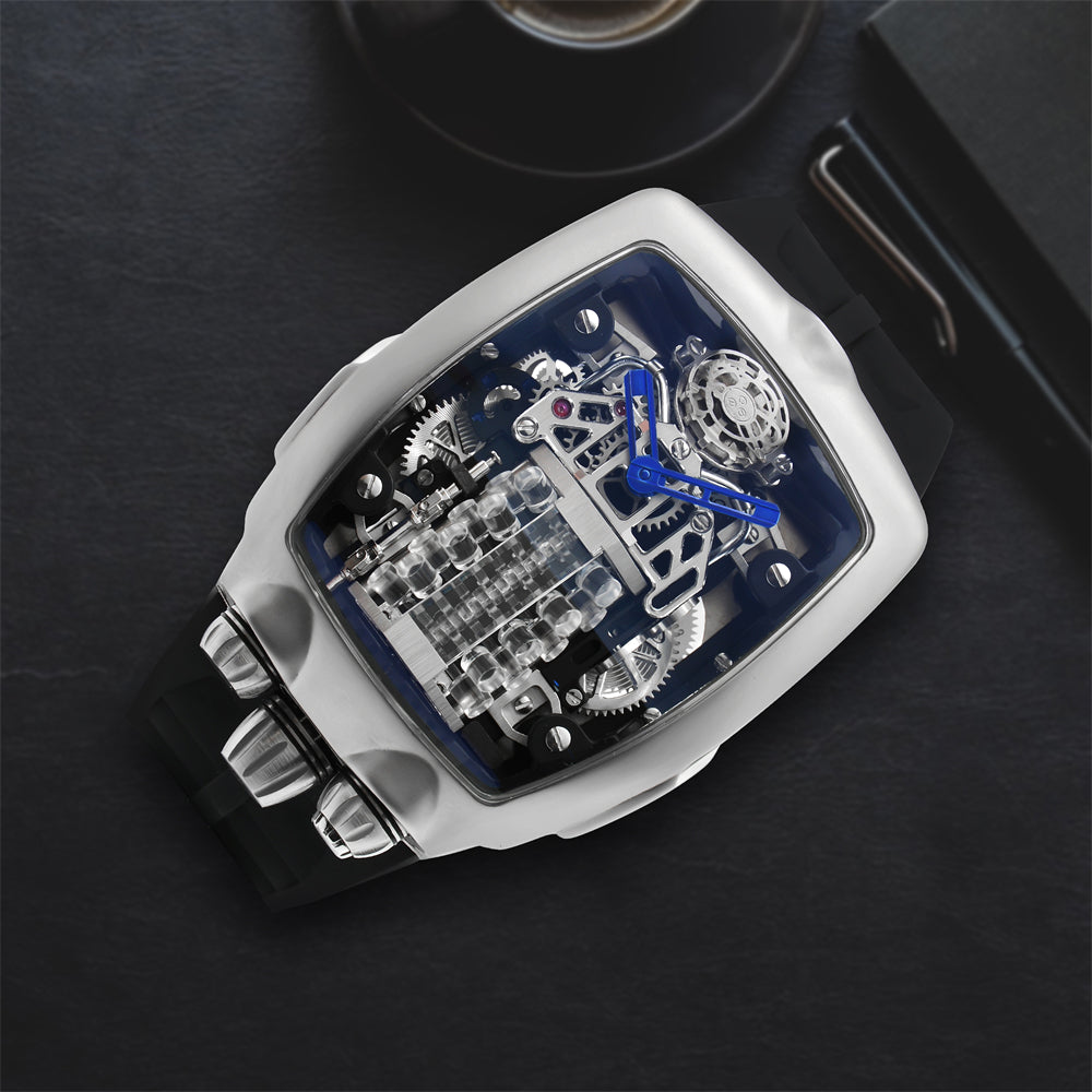 Skeleton Engine-Inspired Watch