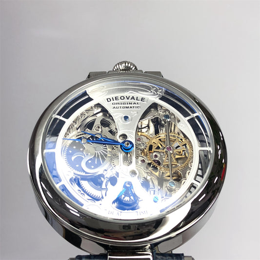 Moon Phase Mechanical Watch with Skeleton Dial
