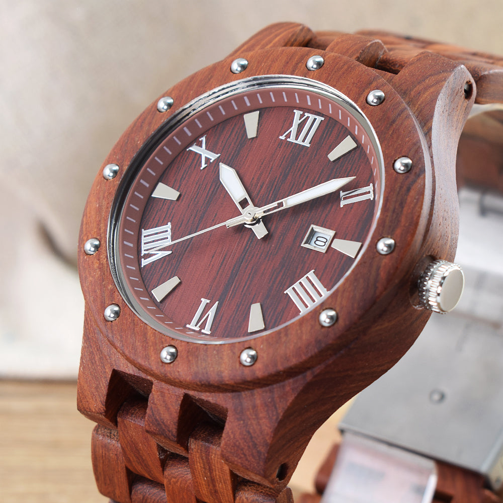 Riveted Multi-Function Wooden Watch